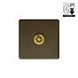 Soho Lighting Lighting Bronze & Brushed Brass 1 Gang Dimming Toggle Switch