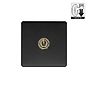 Matt Black and Antique Brass 1 Gang Dimming Toggle Switch
