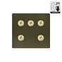 Bronze and Brass 5 Gang Dimming Toggle Switch
