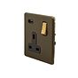 Soho Lighting Bronze & Brushed Brass 1 Gang 13A DP Socket with USB-A 2.1A