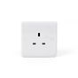 Lieber Silk White 13A 1 Gang Unswitched Socket - Curved Edge