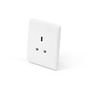 Lieber Silk White 13A 1 Gang Unswitched Socket - Curved Edge