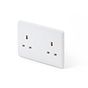 Lieber Silk White 13A 2 Gang Unswitched Socket - Curved Edge