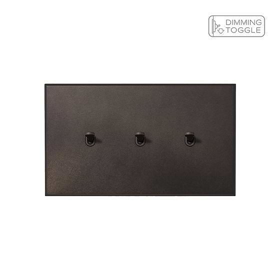 Soho Lighting Heritage Bronze 3 Gang 2 Way Dimming Toggle Switch with Bronze Toggle - The Palaces Collection