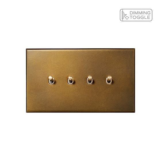 Soho Lighting Aged Brass 4 Gang 2 Way Dimming Toggle Switch - The Palaces Collection