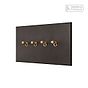 Soho Lighting Heritage Bronze 4 Gang 2 Way Dimming Toggle Switch - The Palaces Collection