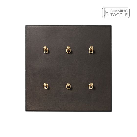 Soho Lighting Heritage Bronze 6 Gang 2 Way Dimming Toggle Switch - The Palaces Collection