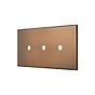 Soho Lighting Aged Brass 3 Gang TM Module Grid Switch Plate - The Palaces Collection