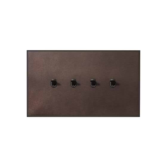 Soho Lighting Heritage Bronze 4 Gang 20A 2 Way Toggle Switch with Bronze Toggle - The Palaces Collection