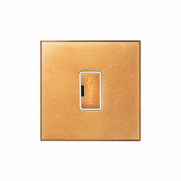 Soho Lighting Natural Brass 13A Double Pole Unswitched Fused Spur with White Insert  - The Palaces Collection