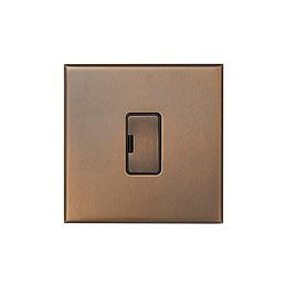 Soho Lighting Aged Brass 13A Double Pole Unswitched Fused Spur with Black Insert  - The Palaces Collection
