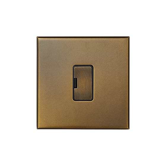 Soho Lighting Aged Brass 13A Double Pole Unswitched Fused Spur with Black Insert - The Palaces Collection
