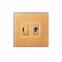 Soho Lighting Natural Brass 13A Double Pole Unswitched Fused Spur Flex Outlet with White Insert - The Palaces Collection