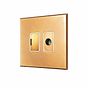 Soho Lighting Natural Brass 13A Double Pole Unswitched Fused Spur Flex Outlet with White Insert - The Palaces Collection