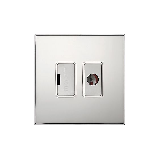 Soho Lighting Nickel 13A Double Pole Unswitched Fused Spur Flex Outlet with White Insert - The Palaces Collection