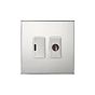 Soho Lighting Nickel 13A Double Pole Unswitched Fused Spur Flex Outlet with White Insert - The Palaces Collection