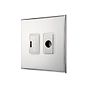Soho Lighting Nickel 13A Double Pole Unswitched Fused Spur Flex Outlet with White Insert - The Palaces Collection