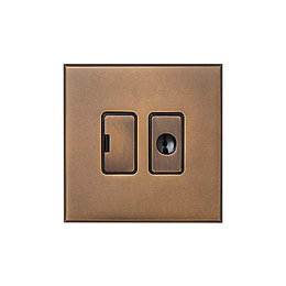 Soho Lighting Aged Brass 13A Double Pole Unswitched Fused Spur Flex Outlet with Black Insert  - The Palaces Collection