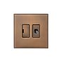 Soho Lighting Aged Brass 13A Double Pole Unswitched Fused Spur Flex Outlet with Black Insert  - The Palaces Collection