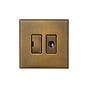 Soho Lighting Aged Brass 13A Double Pole Unswitched Fused Spur Flex Outlet with Black Insert  - The Palaces Collection