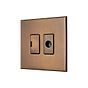 Soho Lighting Aged Brass 13A Double Pole Unswitched Fused Spur Flex Outlet with Black Insert  - The Palaces Collection