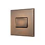 Soho Lighting Aged Brass 1 Gang 10A 1 Way 3-Pole Extractor Fan Isolator Switch with Black Insert  - The Palaces Collection