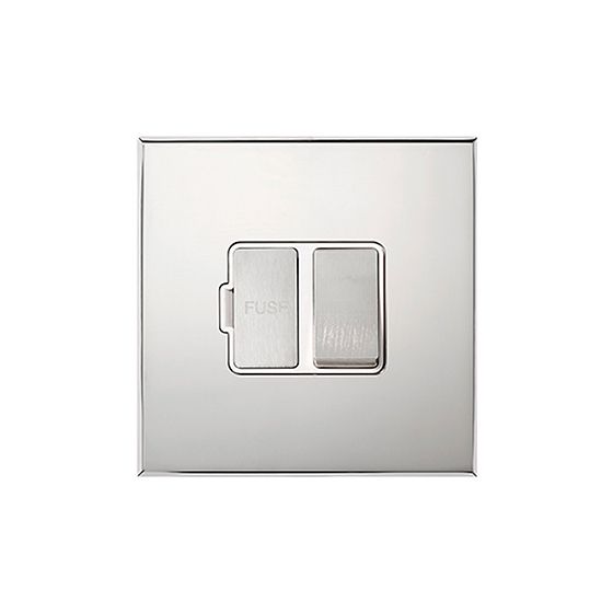 Soho Lighting Nickel 13A Double Pole Switched Fused Spur with White Insert - The Palaces Collection