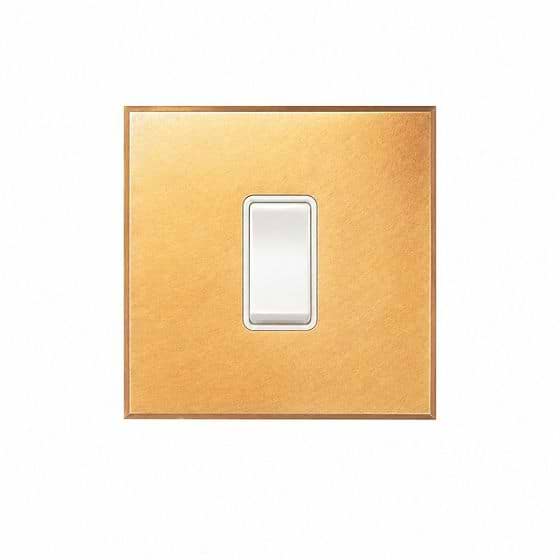 Soho Lighting Natural Brass 1 Gang 45A Double Pole Switch - Single with White Insert  - The Palaces Collection