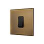 Soho Lighting Aged Brass 1 Gang 45A Double Pole Switch - Single with Black Insert  - The Palaces Collection