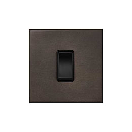 Soho Lighting Heritage Bronze 1 Gang 45A Double Pole Switch - Single with Black Insert  - The Palaces Collection