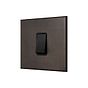 Soho Lighting Heritage Bronze 1 Gang 45A Double Pole Switch - Single with Black Insert  - The Palaces Collection