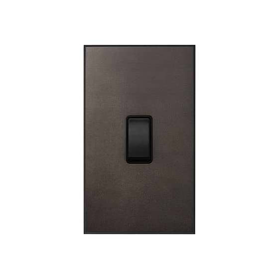 Soho Lighting Heritage Bronze 1 Gang 45A Double Pole Switch - Large with Black Insert  - The Palaces Collection