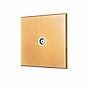 Soho Lighting Natural Brass 1 Gang Coaxial TV Aerial Socket with White Insert - The Palaces Collection