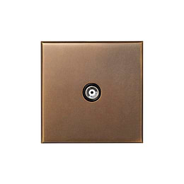 Soho Lighting Aged Brass 1 Gang Coaxial TV Aerial Socket with Black Insert  - The Palaces Collection
