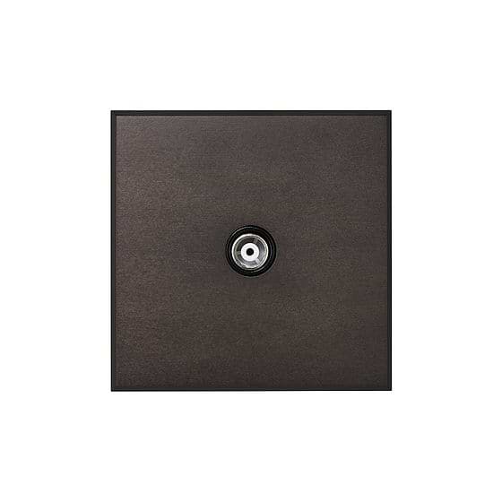Soho Lighting Heritage Bronze 1 Gang Coaxial TV Aerial Socket with Black Insert  - The Palaces Collection