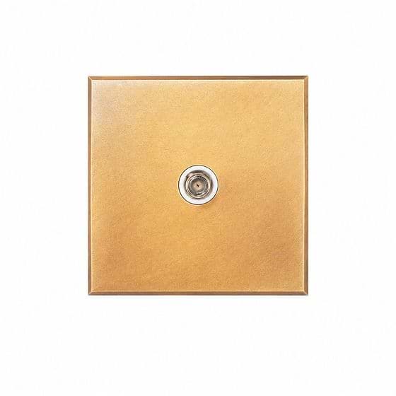 Soho Lighting Natural Brass 1 Gang Satellite Socket with White Insert  - The Palaces Collection