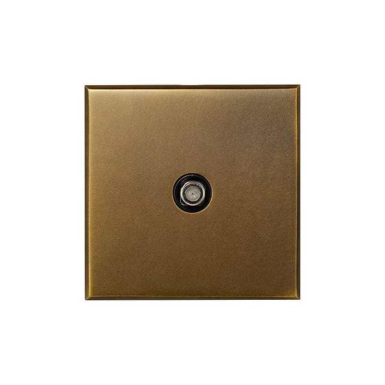 Soho Lighting Aged Brass 1 Gang Satellite Socket with Black Insert - The Palaces Collection