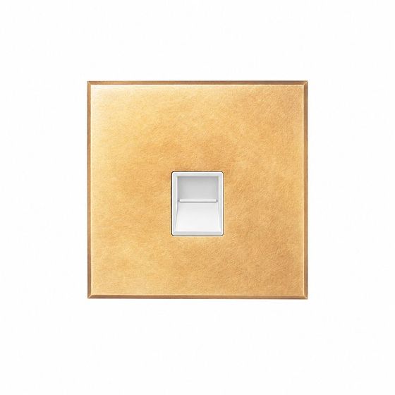 Soho Lighting Natural Brass 1 Gang BT Master Telephone Socket with White Insert  - The Palaces Collection