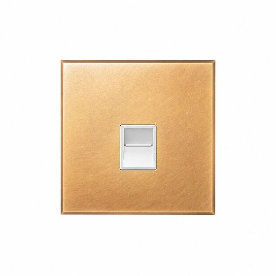 Soho Lighting Natural Brass 1 Gang BT Secondary Telephone Socket with White Insert  - The Palaces Collection