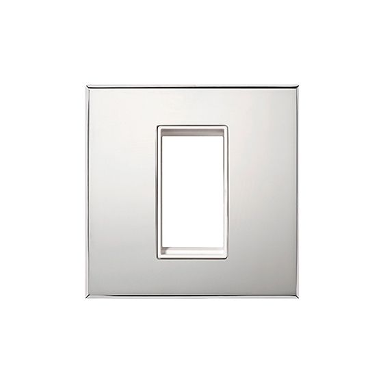 Soho Lighting Nickel 1 x25mm EM Euro Module Wall Plate with White Insert - The Palaces Collection