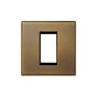 Soho Lighting Aged Brass 1 x25mm EM Euro Module Wall Plate with Black Insert  - The Palaces Collection