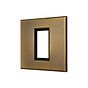 Soho Lighting Aged Brass 1 x25mm EM Euro Module Wall Plate with Black Insert  - The Palaces Collection