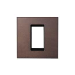 Soho Lighting Heritage Bronze 1 x25mm EM Euro Module Wall Plate with Black Insert  - The Palaces Collection