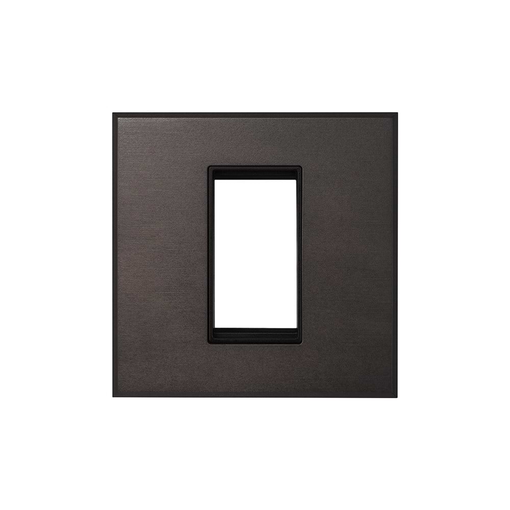 Heritage Bronze 1 x25mm EM Euro Module Wall Plate with Black Insert ...