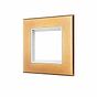 Soho Lighting Natural Brass 2 x25mm EM Euro Module Wall Plate with White Insert - The Palaces Collection