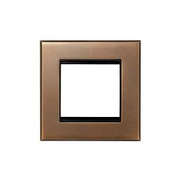 Soho Lighting Aged Brass 2 x25mm EM Euro Module Wall Plate with Black Insert  - The Palaces Collection