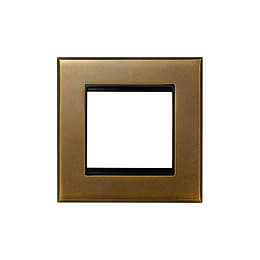 Soho Lighting Aged Brass 2 x25mm EM Euro Module Wall Plate with Black Insert  - The Palaces Collection