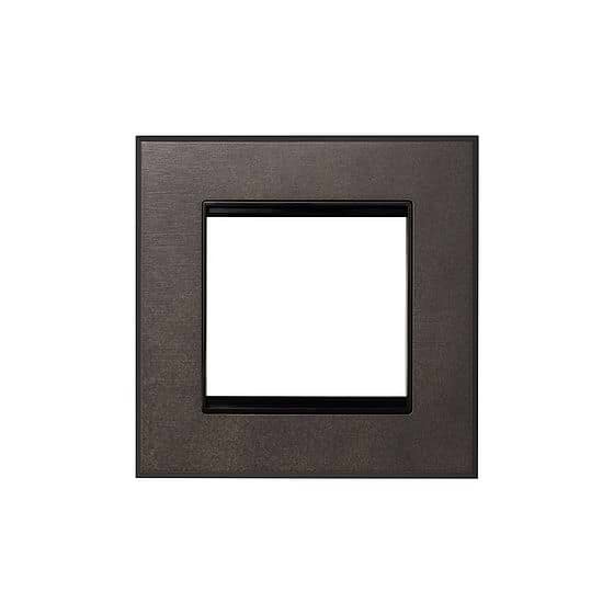 Soho Lighting Heritage Bronze 2 x25mm EM Euro Module Wall Plate with Black Insert  - The Palaces Collection