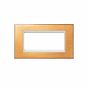 Soho Lighting Natural Brass 4 x25mm EM Euro Module Wall Plate with White Insert  - The Palaces Collection