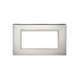 Soho Lighting Nickel 4 x25mm EM Euro Module Wall Plate with White Insert - The Palaces Collection